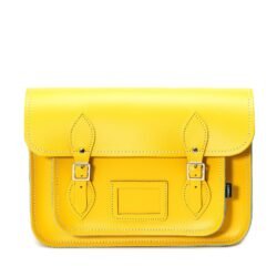 Handmade Leather Satchel - Pastel Daffodil Yellow