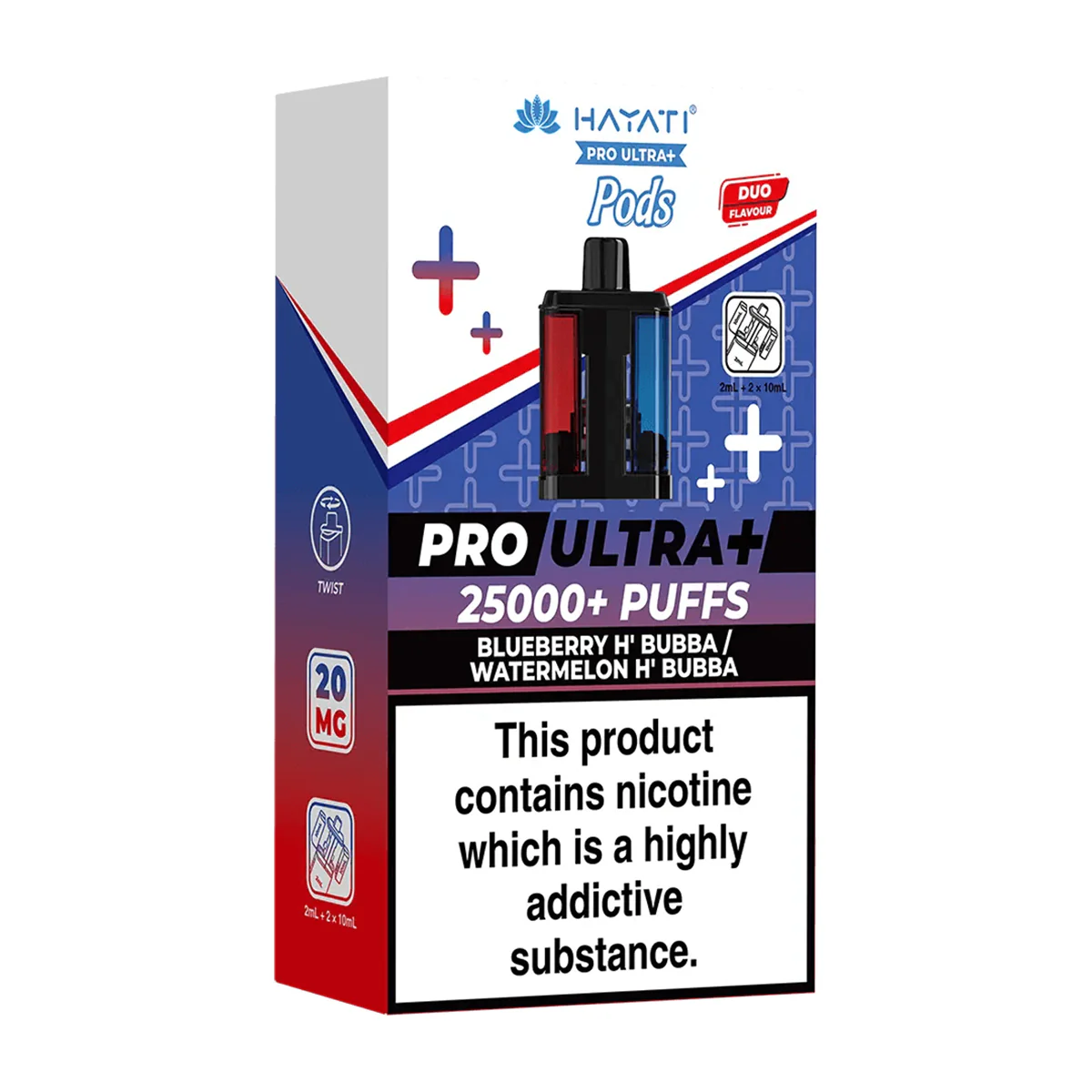 Hayati-Pro-Ultra-Plus-25000-Prefilled-Pods-Blueberry-H-Bubba-Watermelon-_-H-Bubba Hayati pro ultra 25k pod kit